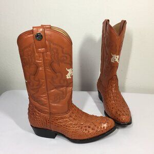 Rogers Boots Mens Size 9.5 Alligator or Crocodile with Stitched Rodeo Details